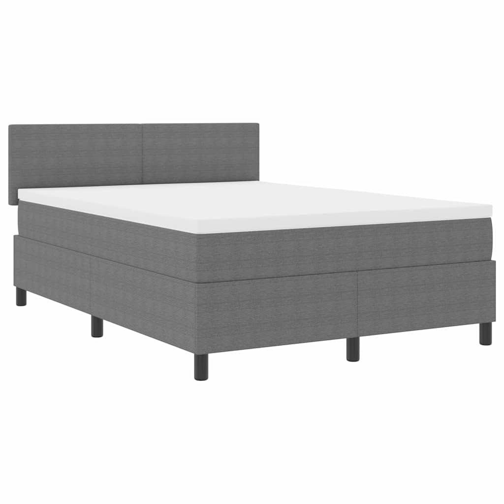 LED Box Spring Krevet Svijetlo siva i bijela. 140 x 200 cm