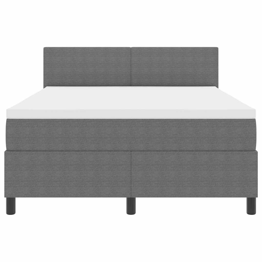 LED Box Spring Krevet Svijetlo siva i bijela. 140 x 200 cm