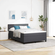 LED Box Spring Krevet Tamno siva i bijela 160 x 200 cm