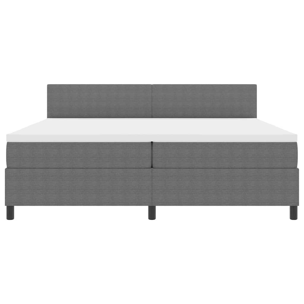 LED Box Spring Krevet Svijetlo siva i bijela. 200 x 200 cm