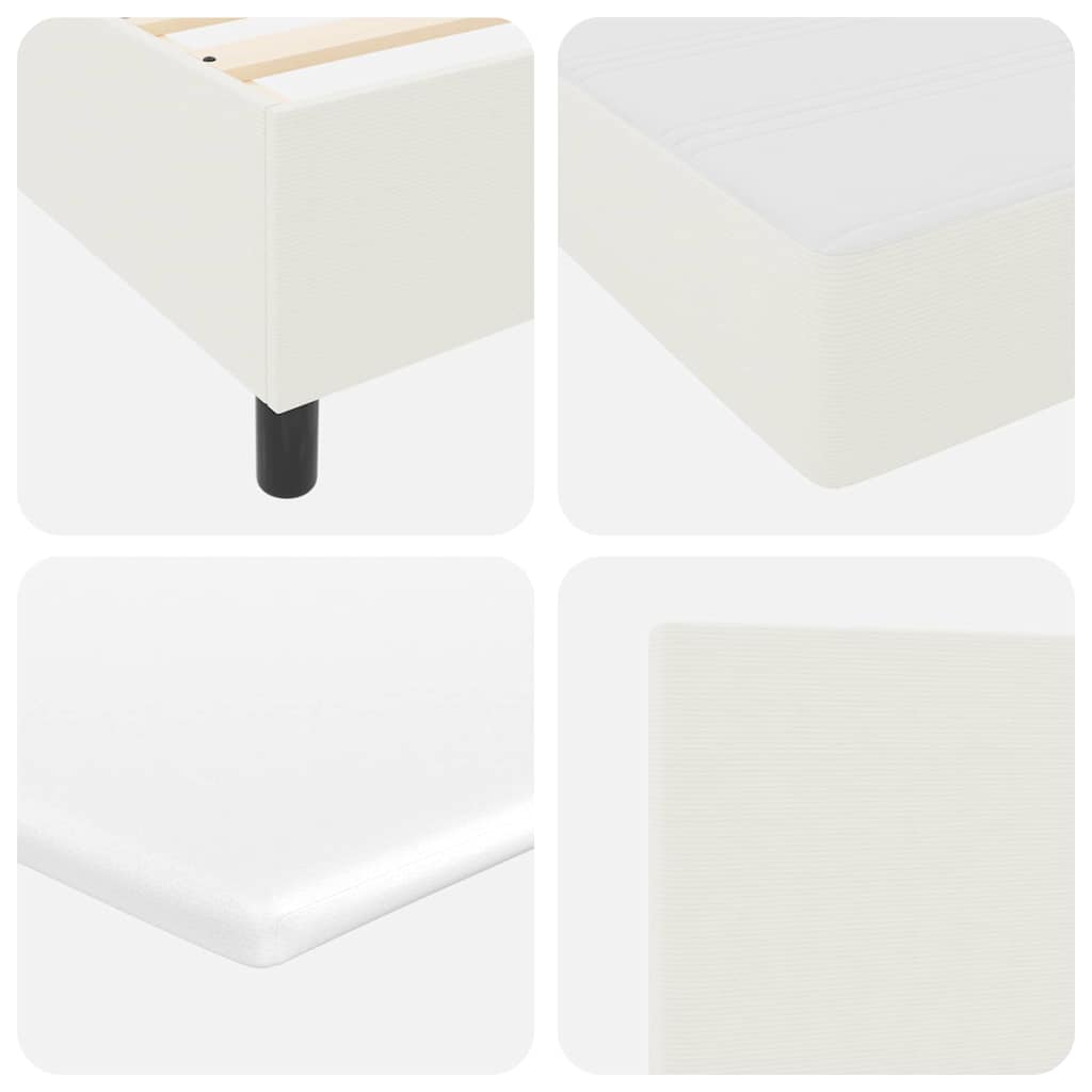 LED Box Spring Krevet s uzglavljem Krema i bijela 200 x 200 cm