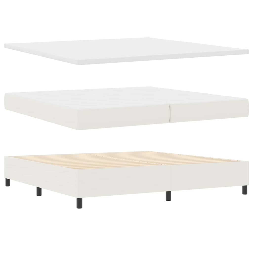 LED Box Spring Krevet s uzglavljem Krema i bijela 200 x 200 cm