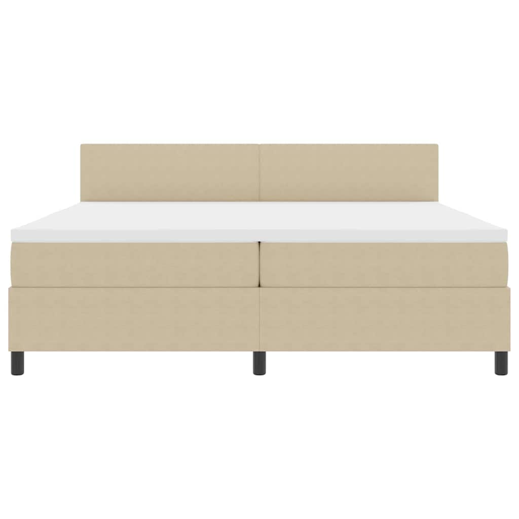 LED Box Spring Krevet Svijetlo siva i bijela. 200 x 200 cm