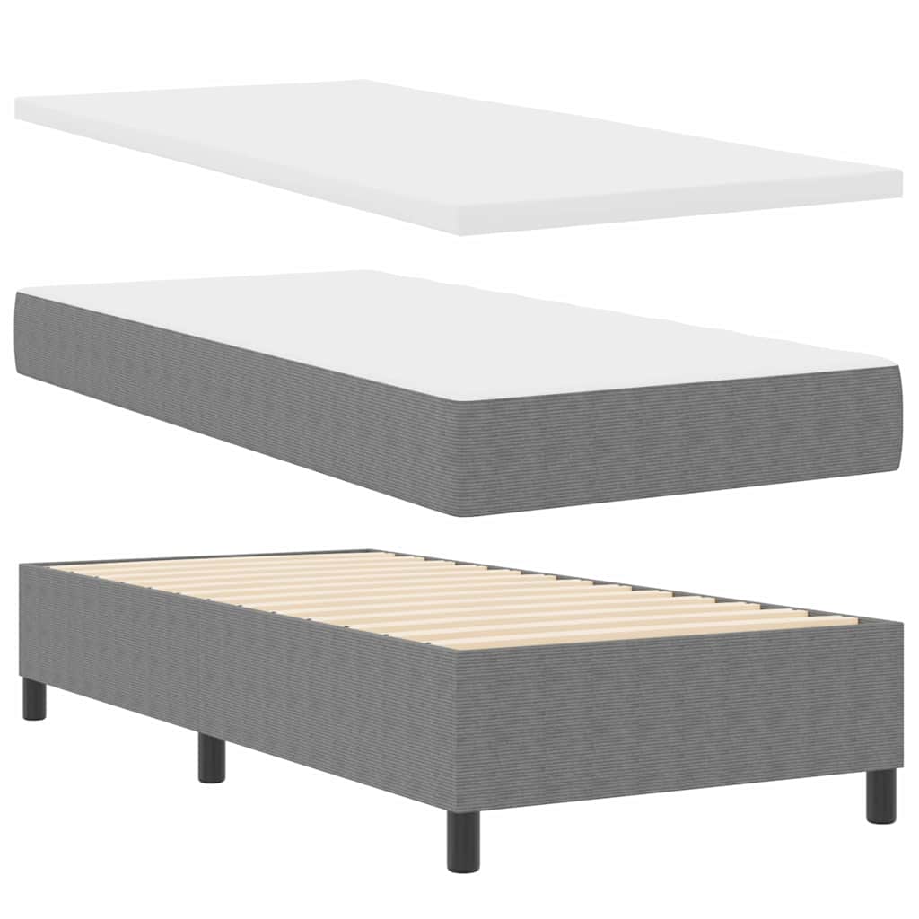 LED Box Spring Krevet Svijetlo siva i bijela. 80 x 200 cm