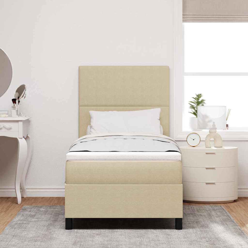 LED Box Spring Krevet Svijetlo siva i bijela. 80 x 200 cm