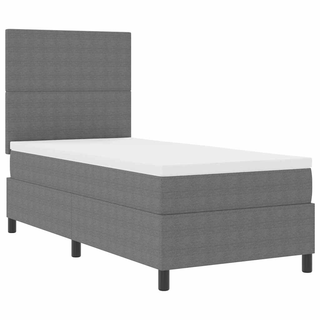 LED Box Spring Krevet Svijetlo siva i bijela. 100 x 200 cm