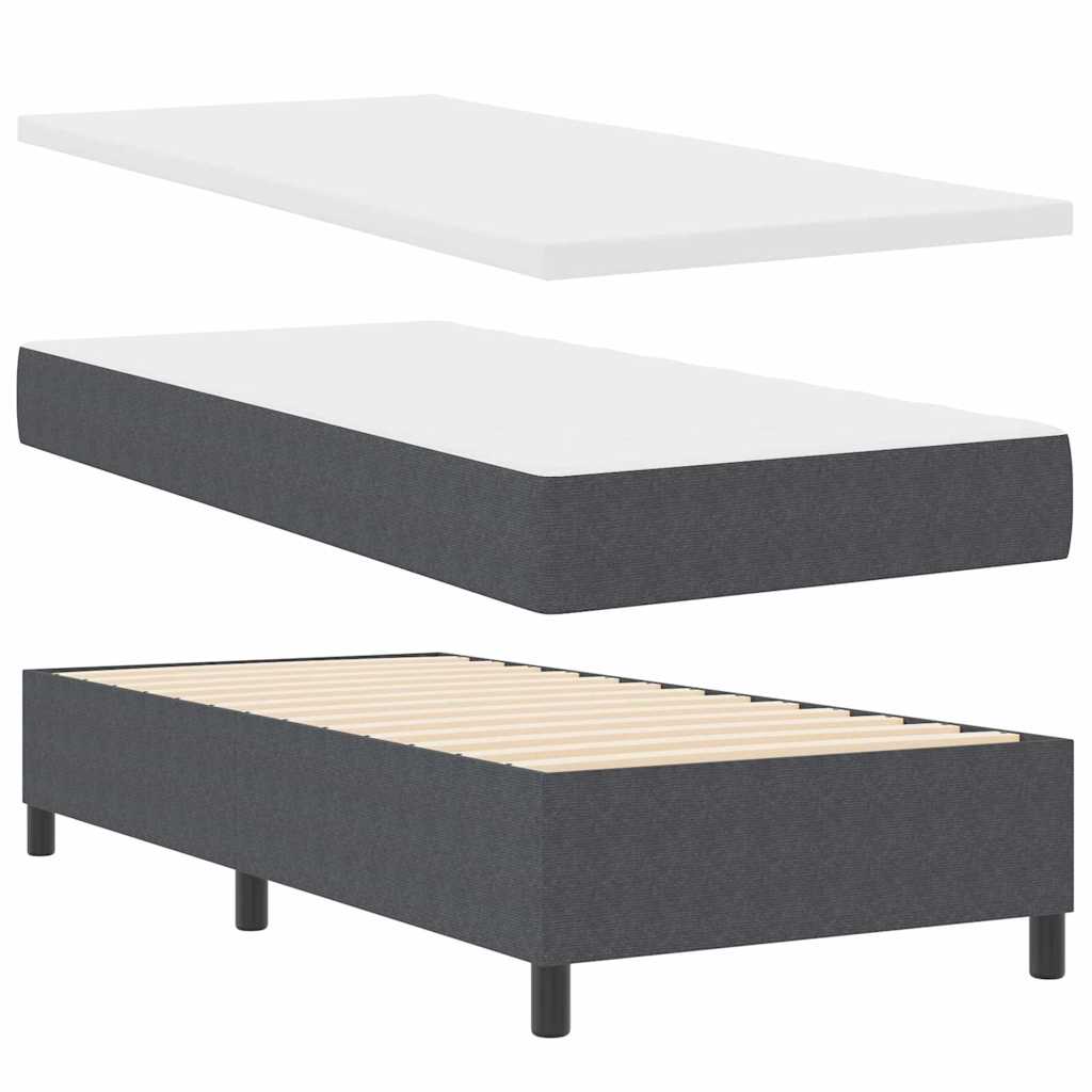 LED Box Spring Krevet Tamno siva i bijela 100 x 200 cm
