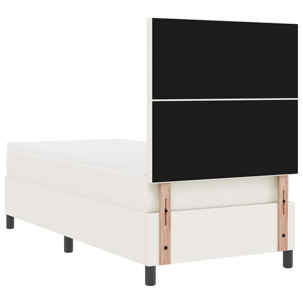 LED Box Spring Krevet s uzglavljem Krema i bijela 100 x 200 cm