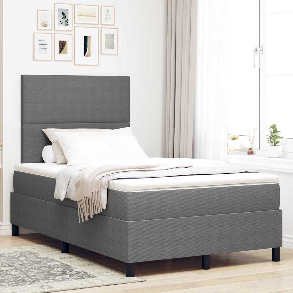 LED Box Spring Krevet Svijetlo siva i bijela. 120 x 190 cm