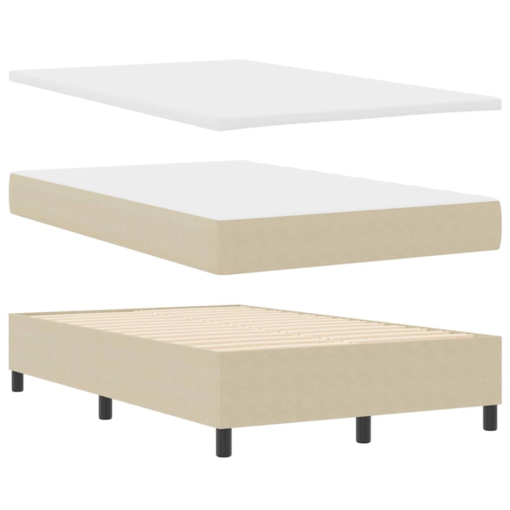 LED Box Spring Krevet Svijetlo siva i bijela. 120 x 190 cm