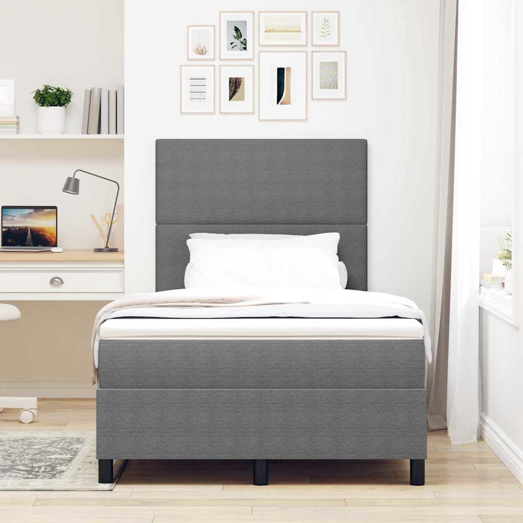 LED Box Spring Krevet Svijetlo siva i bijela. 120 x 200 cm