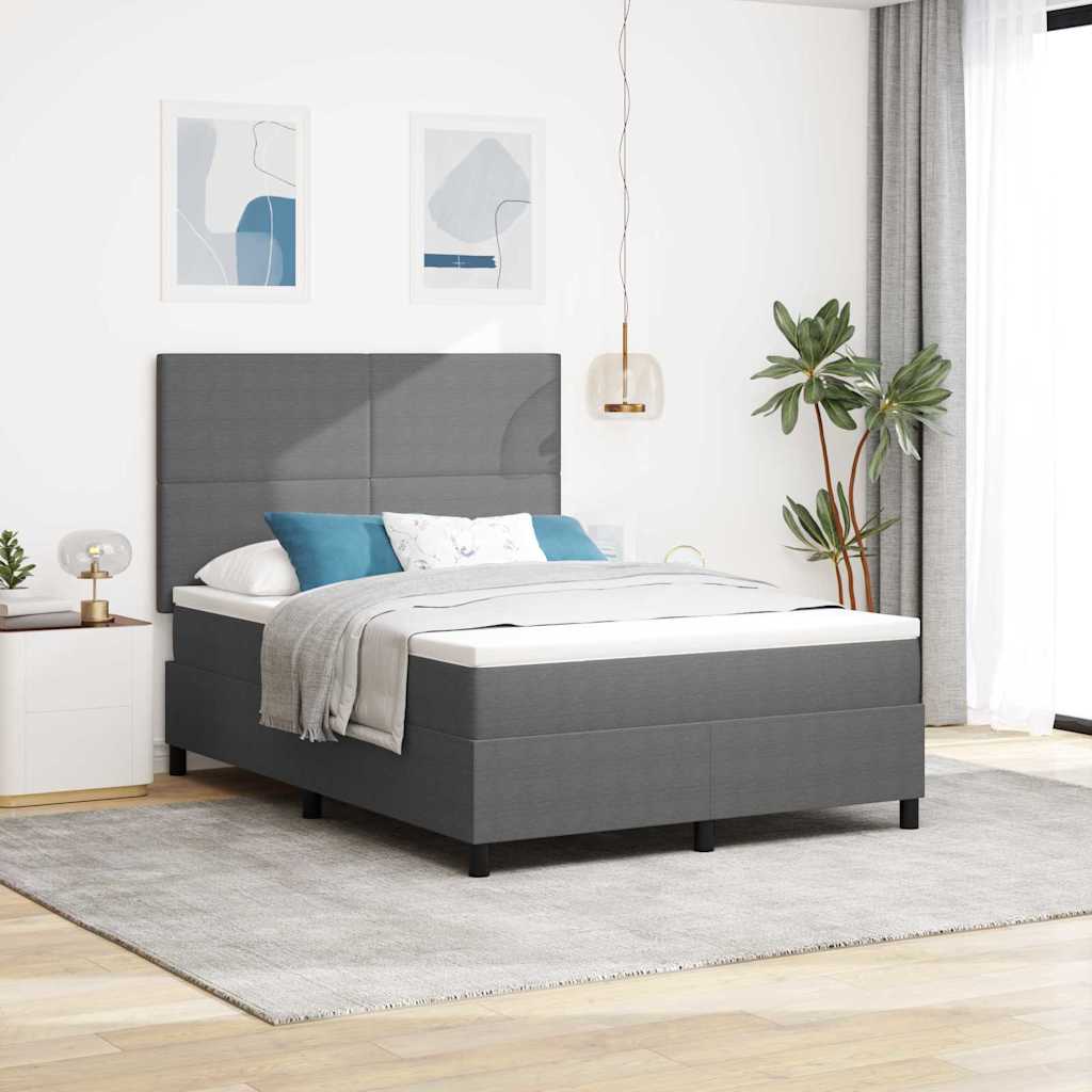 LED Box Spring Krevet Svijetlo siva i bijela. 140 x 190 cm