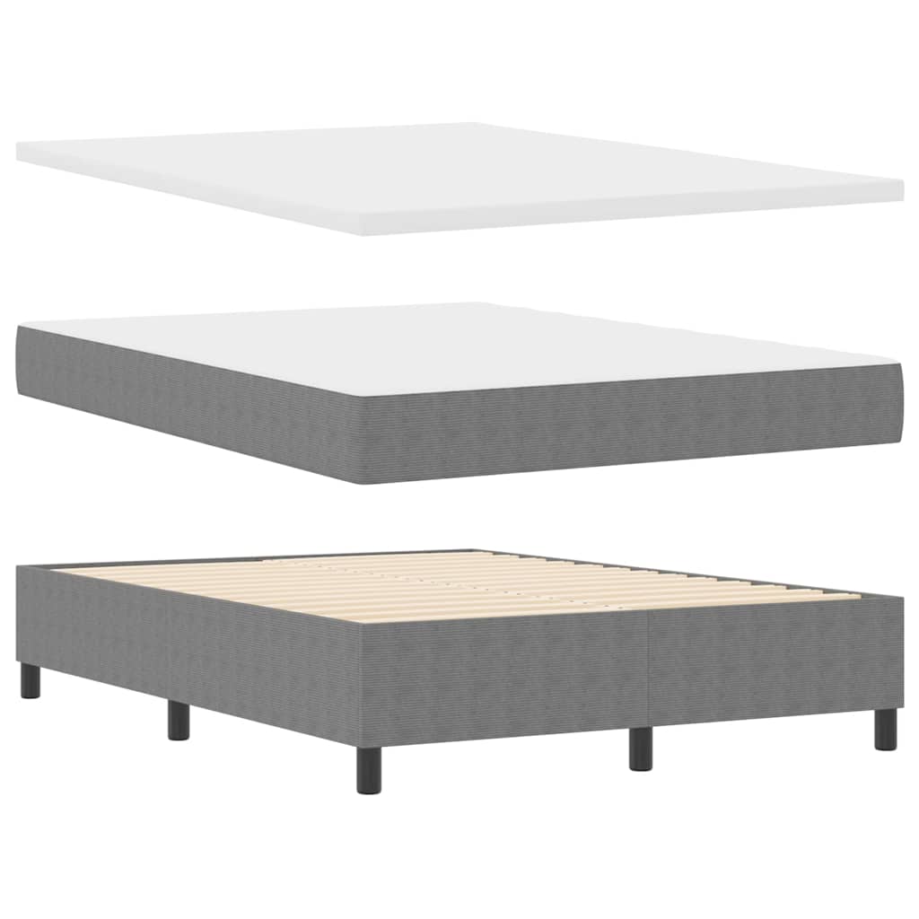 LED Box Spring Krevet Svijetlo siva i bijela. 140 x 190 cm