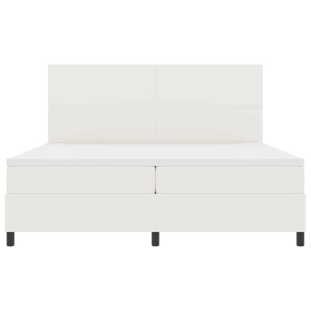 LED Box Spring Krevet s uzglavljem Krema i bijela 200 x 200 cm
