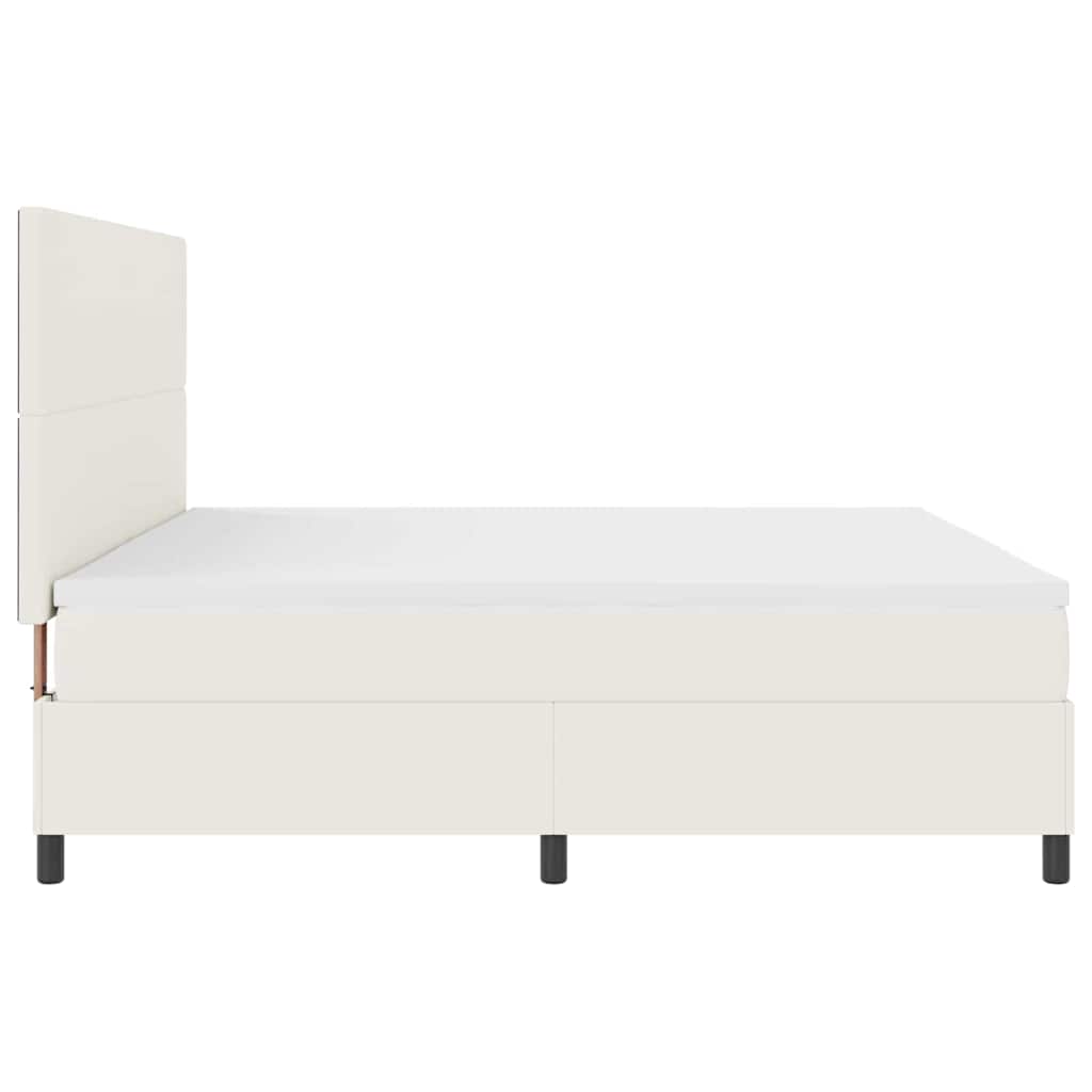 LED Box Spring Krevet s uzglavljem Krema i bijela 200 x 200 cm
