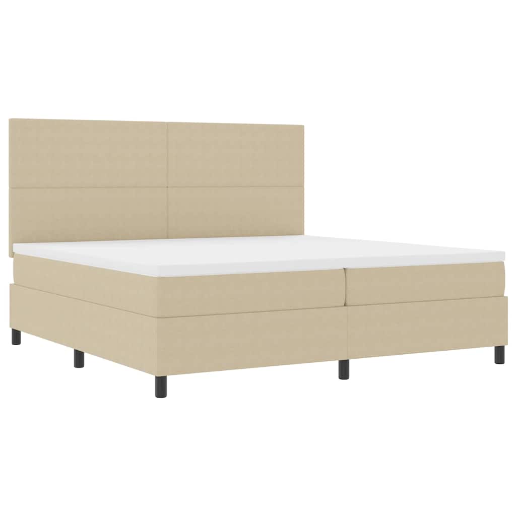 LED Box Spring Krevet Svijetlo siva i bijela. 200 x 200 cm