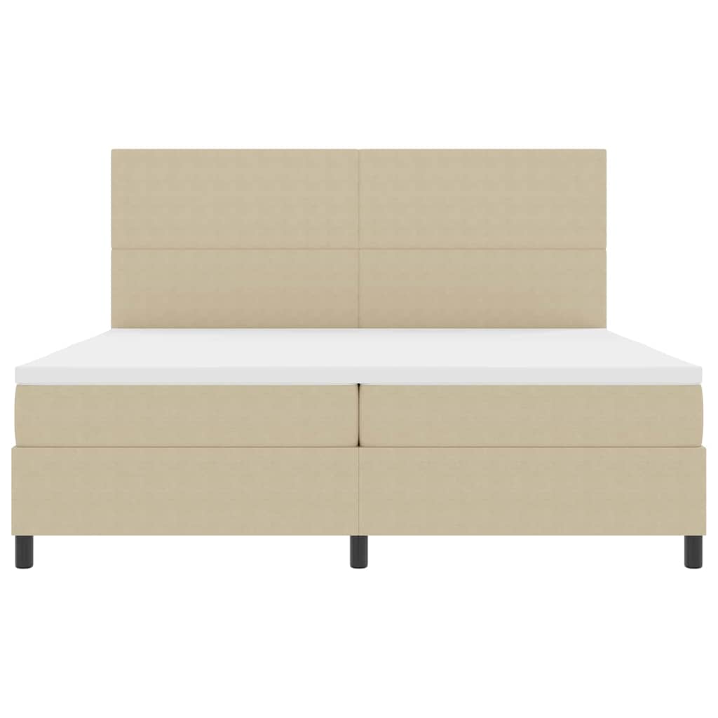 LED Box Spring Krevet Svijetlo siva i bijela. 200 x 200 cm