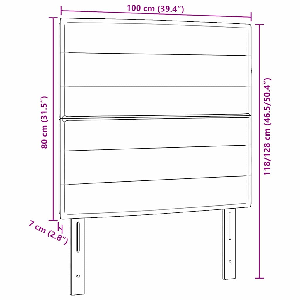 Uzglavlje Tamno smeđa 100 cm tkanina