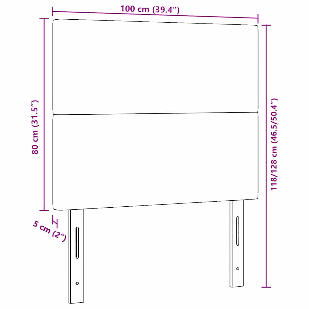 Uzglavlje Krema 100 cm Kordura tekstil