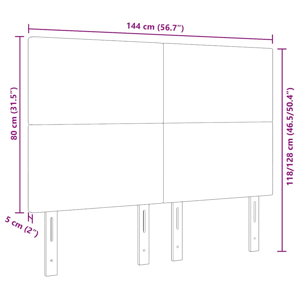 Uzglavlje Svijetlozeleni sivi 144 cm Kordura tekstil