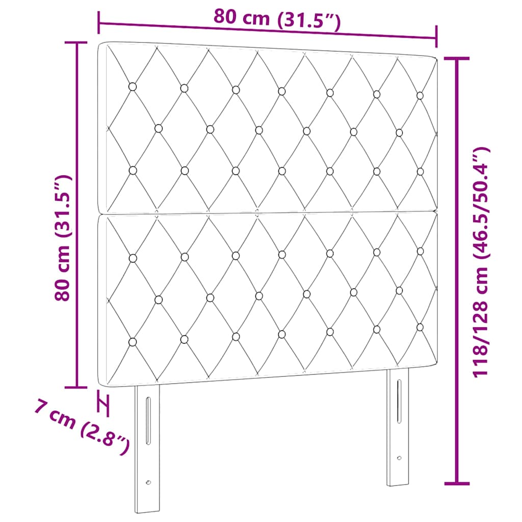 Uzglavlje Tamno siva 80 cm Baršun