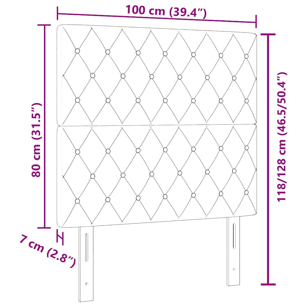 Uzglavlje Ružičasta 100 cm Baršun