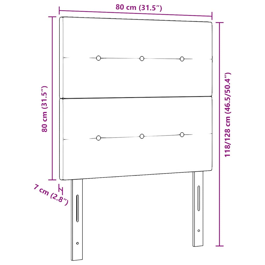 Uzglavlje Crna 80 cm Baršun