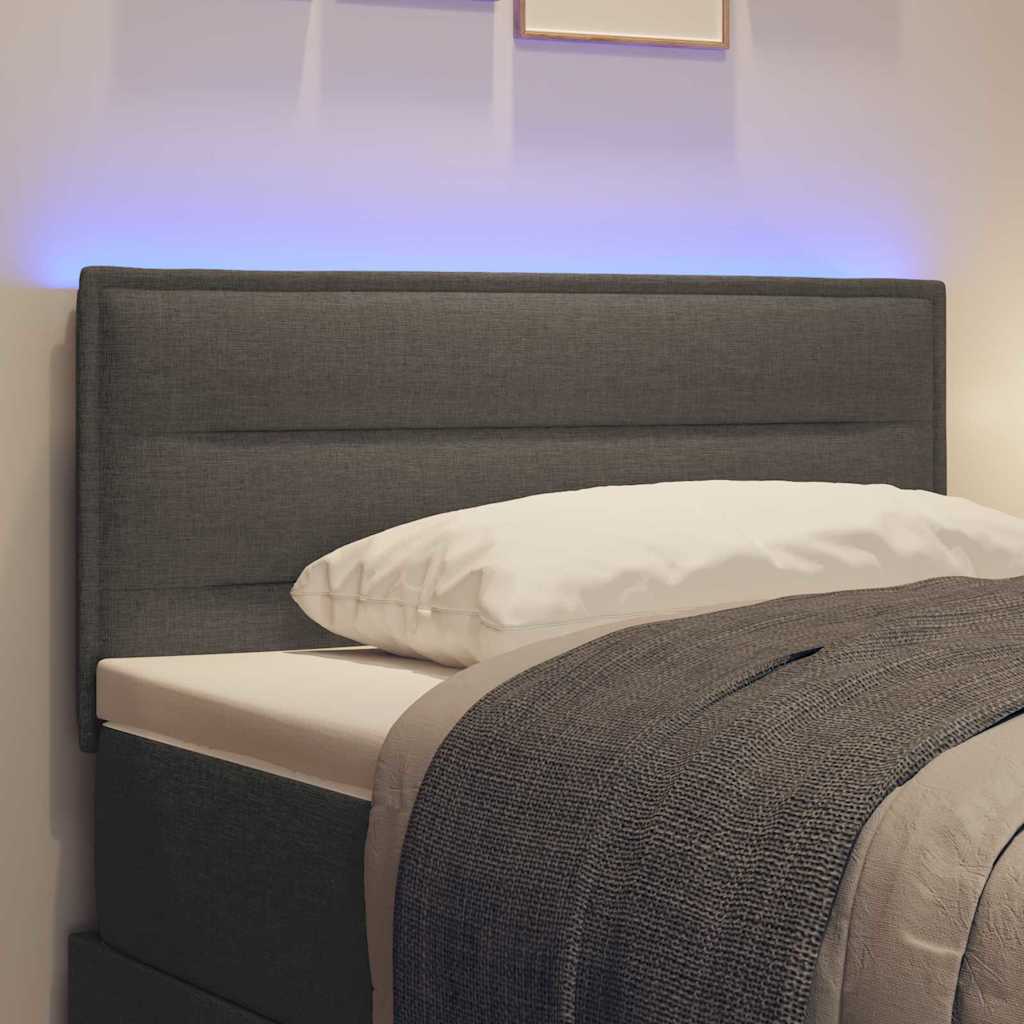 LED glava kreveta s LED trakama Tamno siva 80 cm tkanina