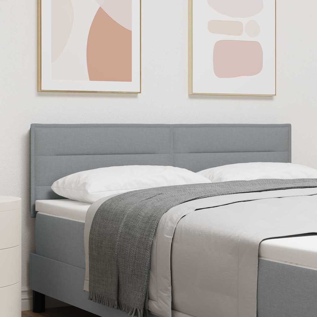LED glava kreveta s LED trakama Svijetlo siva 160 cm tkanina