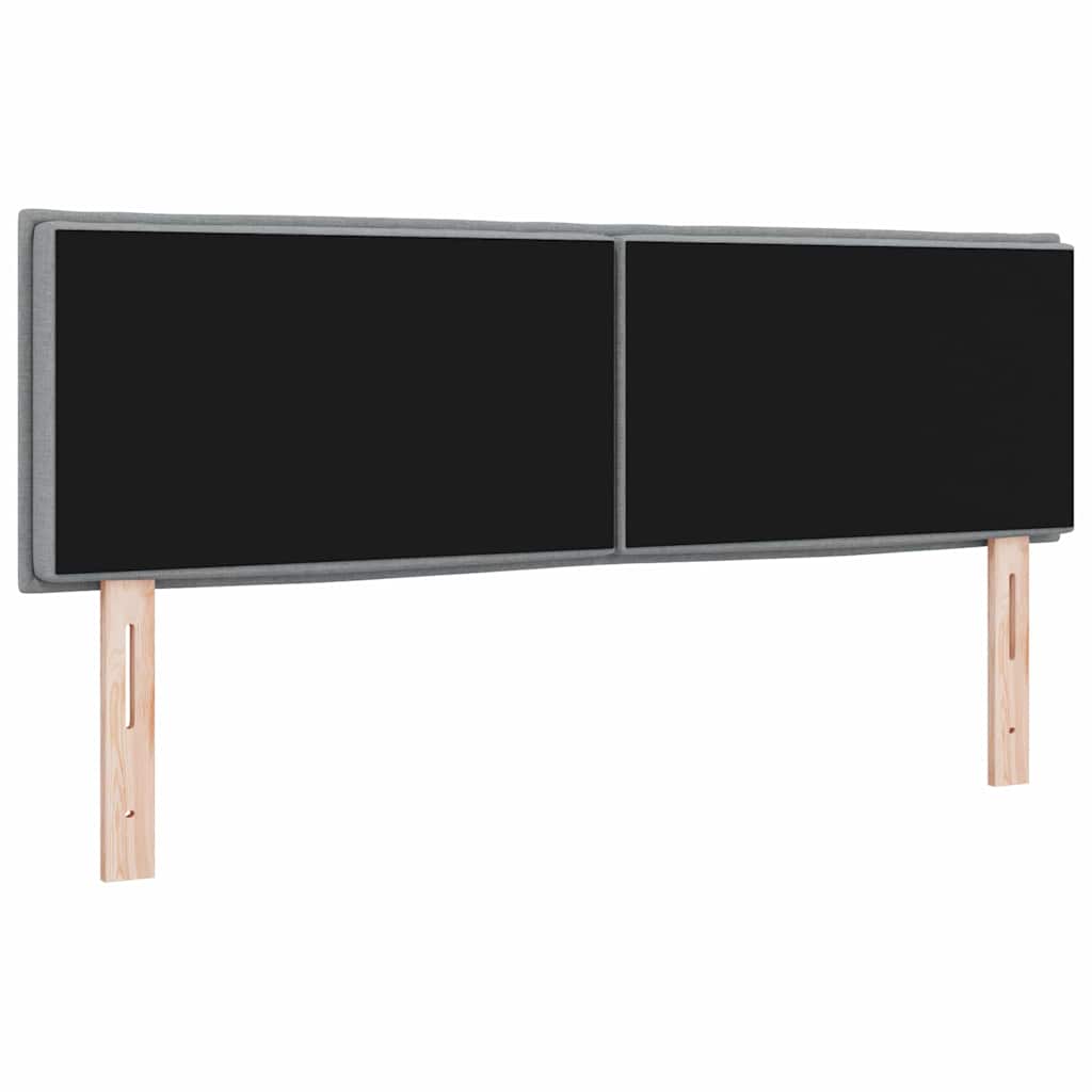 LED glava kreveta s LED trakama Svijetlo siva 160 cm tkanina