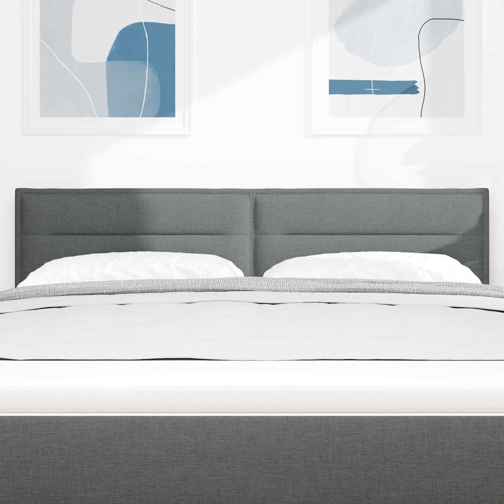 LED glava kreveta s LED trakama Tamno siva 160 cm tkanina