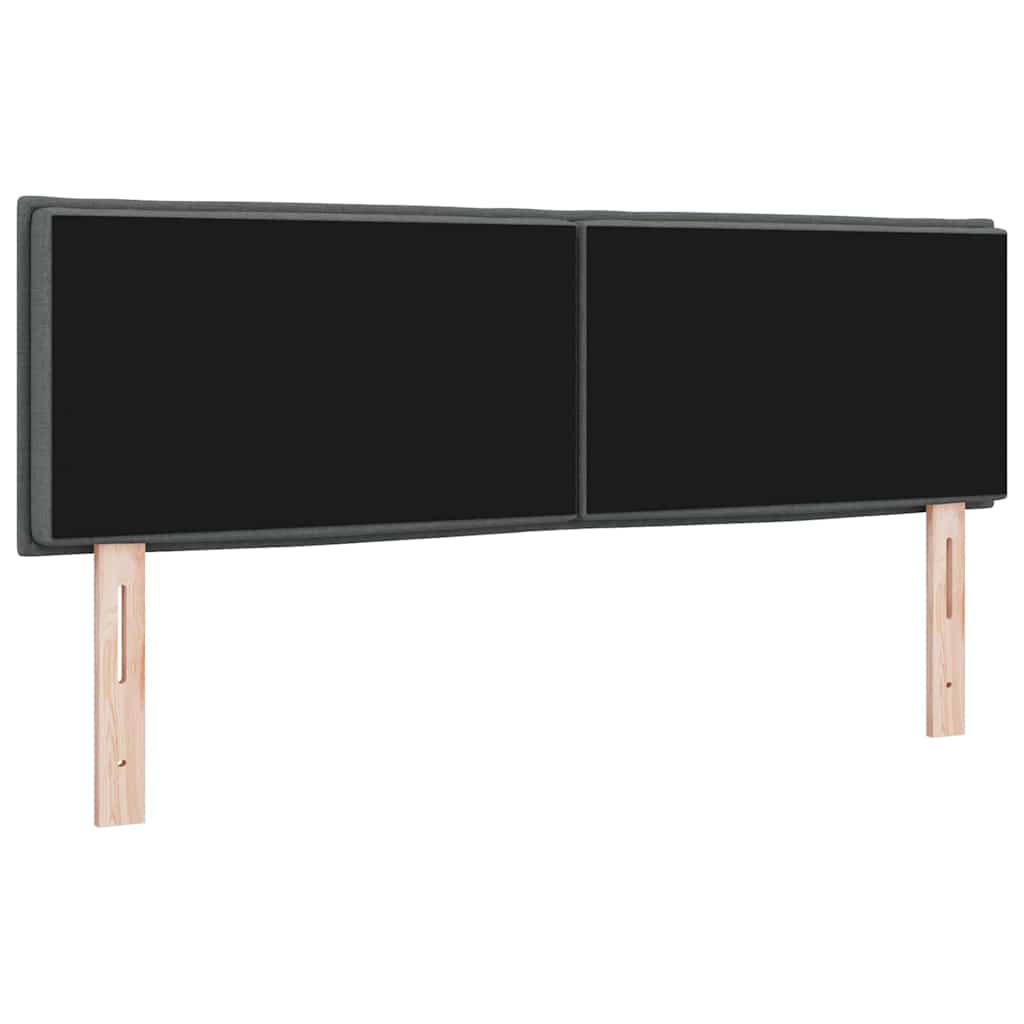 LED glava kreveta s LED trakama Tamno siva 160 cm tkanina