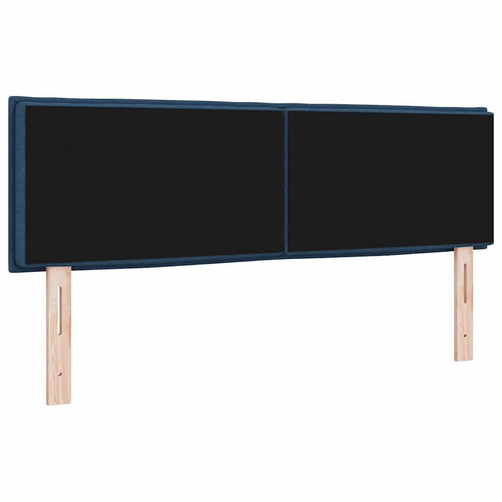 LED glava kreveta s LED trakama Plava 160 cm tkanina