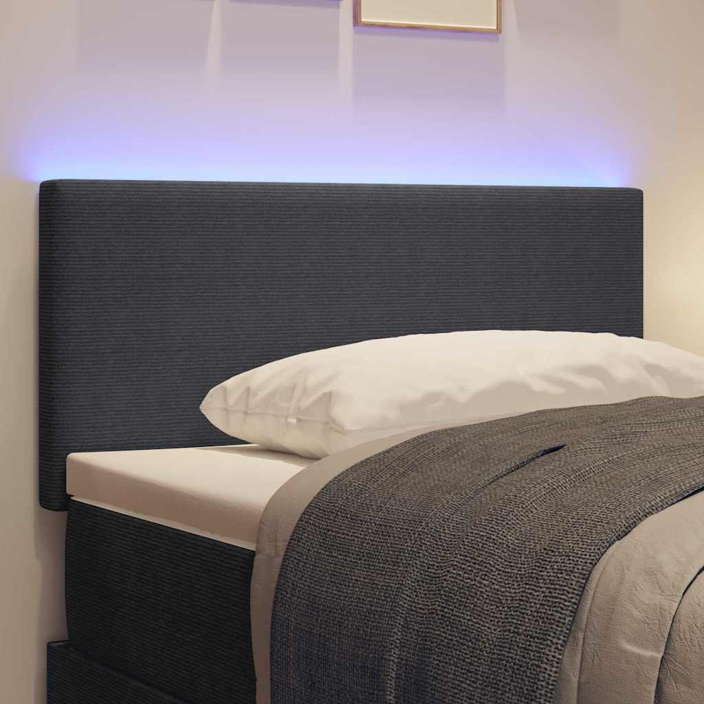 LED glava kreveta s uzglavljem Tamno siva 90 cm Kordura tekstil