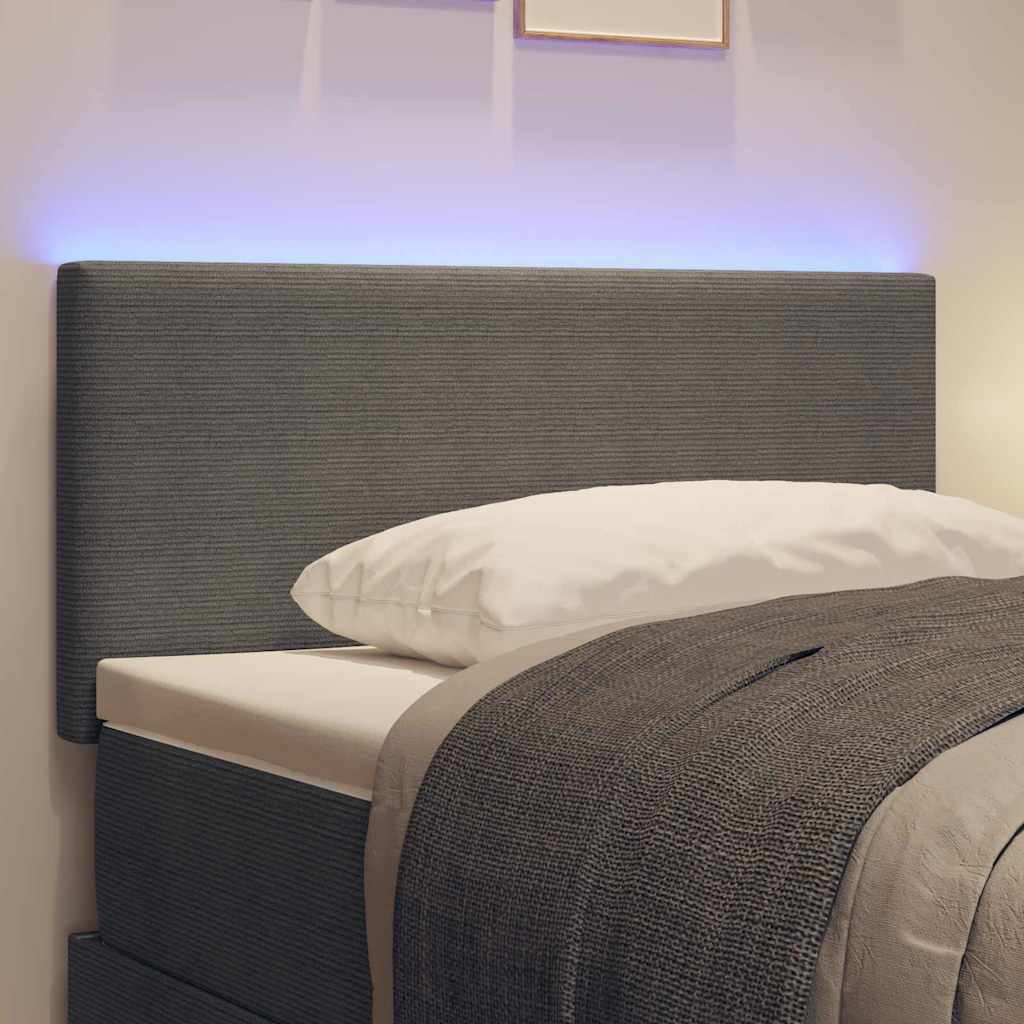 LED glava kreveta Svijetlo siva 100 cm Kordura tekstil
