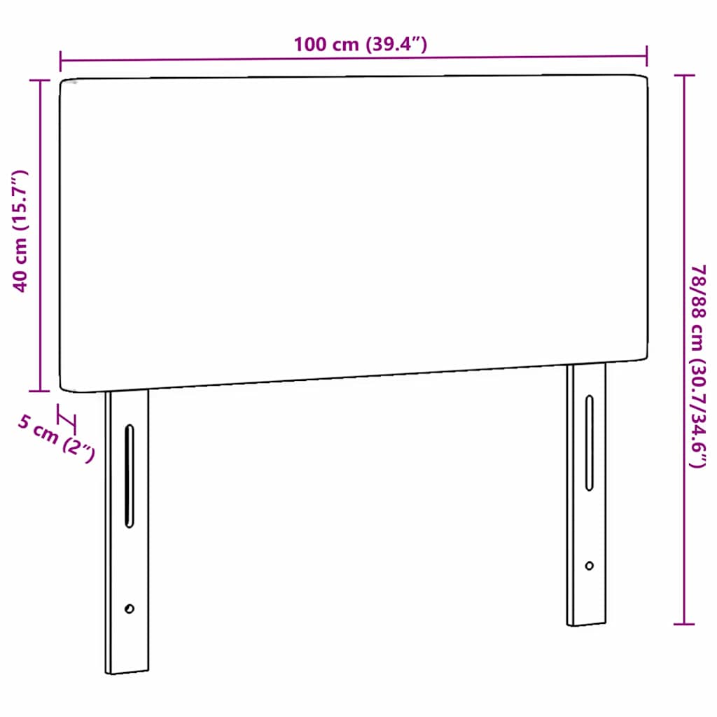 LED glava kreveta Svijetlo siva 100 cm Kordura tekstil