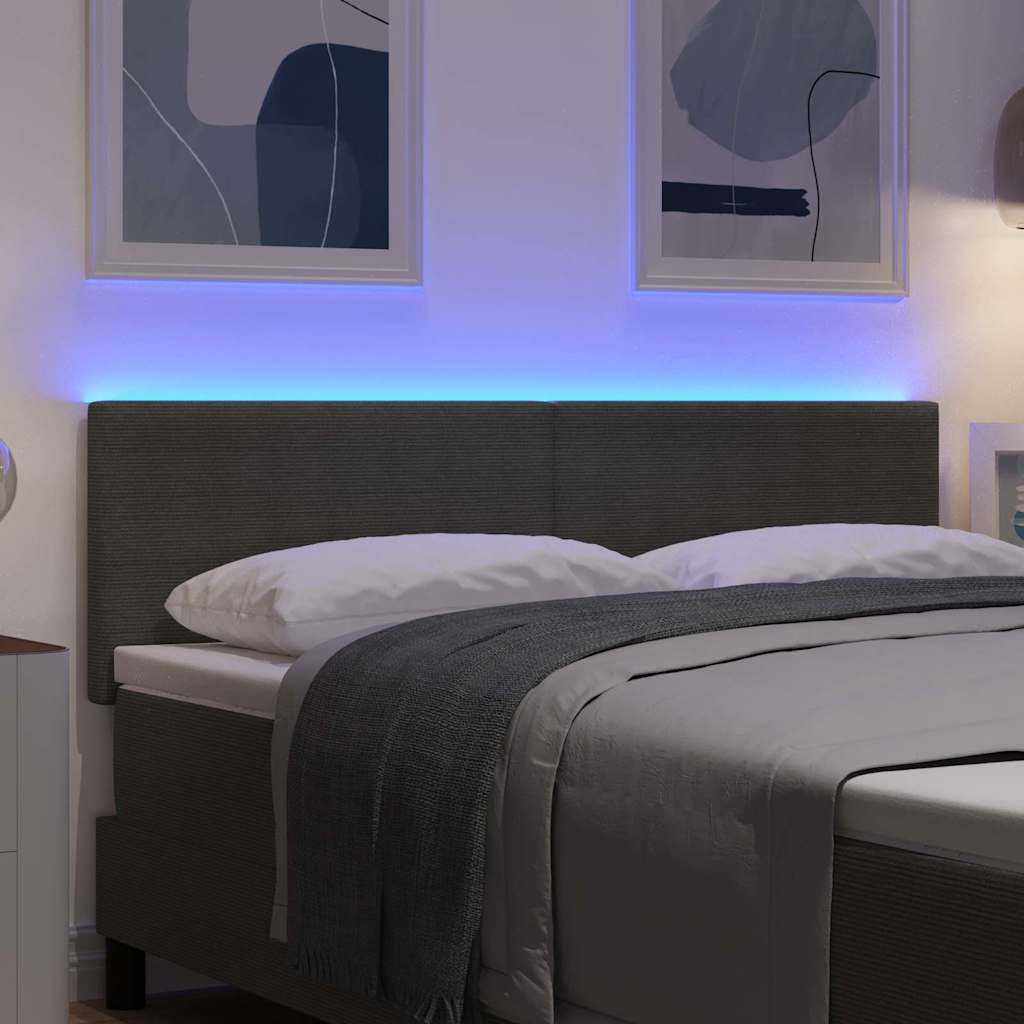 LED glava kreveta Svijetlo siva 144 cm Kordura tekstil
