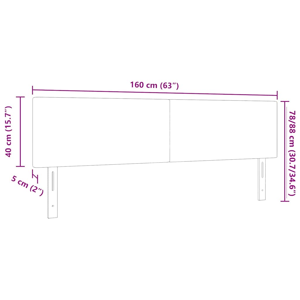 LED glava kreveta Siva zelena 160 cm Kordura tekstil