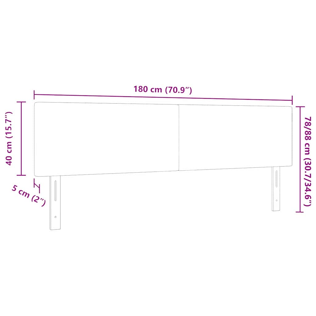 LED glava kreveta Tamno siva 180 cm Kordura tekstil