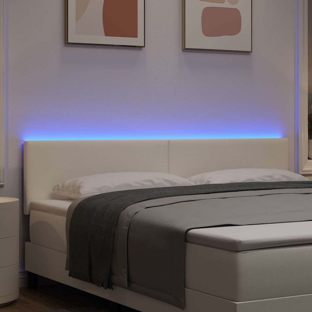 LED glava kreveta s LED trakama Krema 180 cm Kordura tekstil