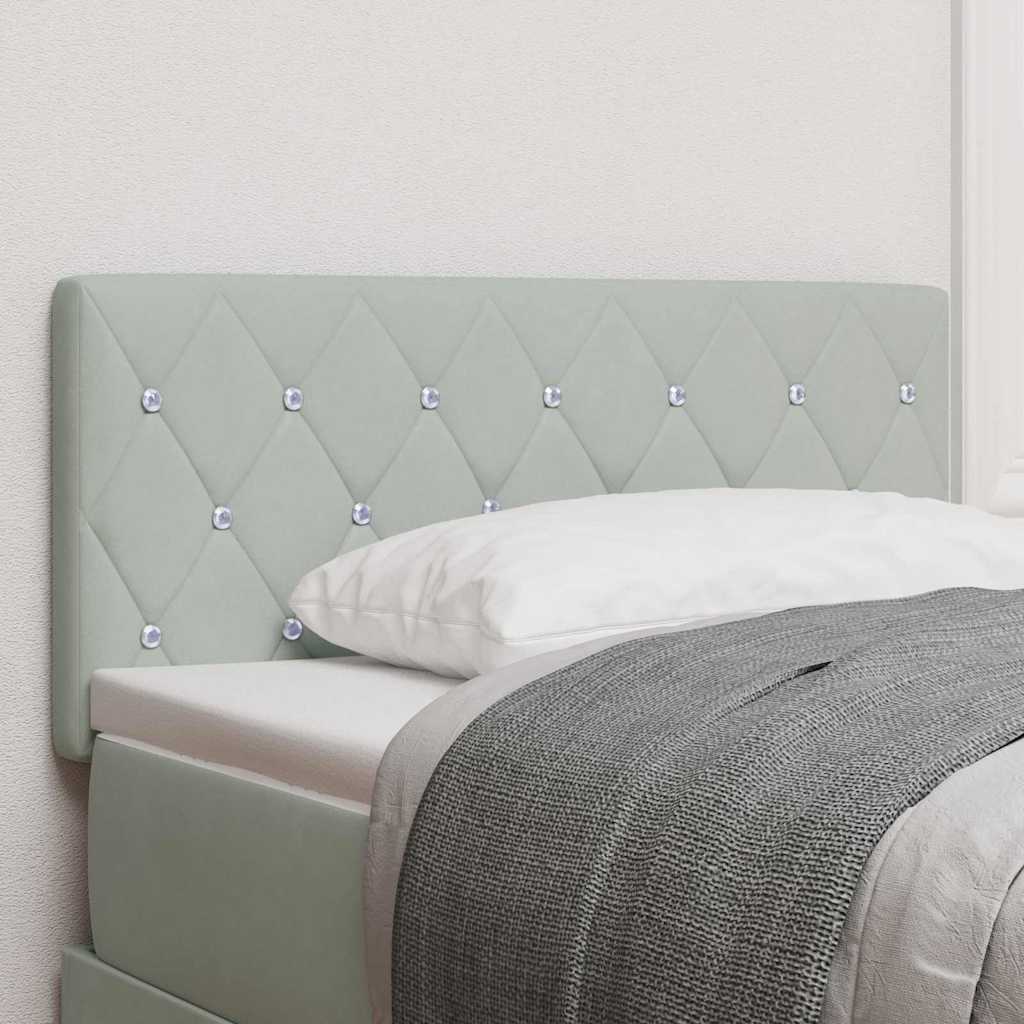 LED glava kreveta s LED trakama Svijetlo siva 90 cm Baršun