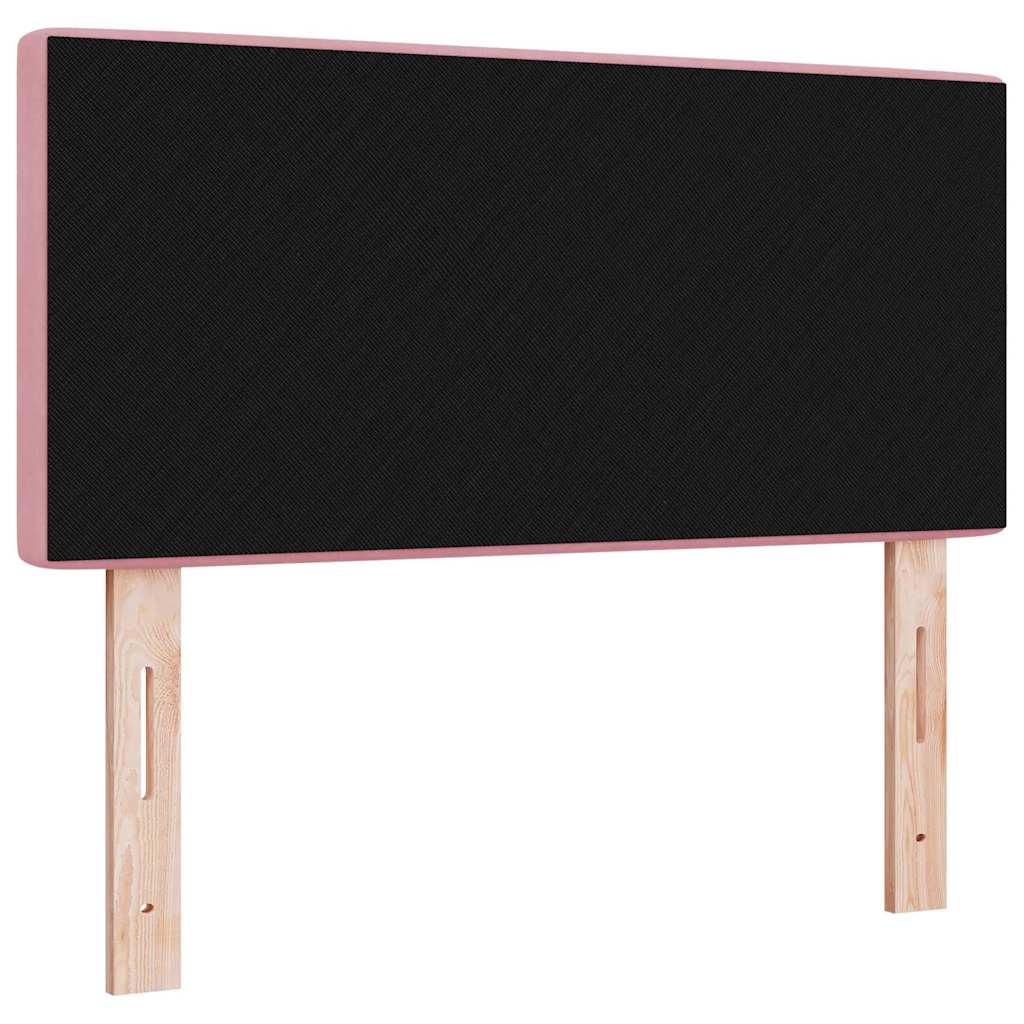 LED glava kreveta s LED trakama Ružičasta 90 cm Baršun