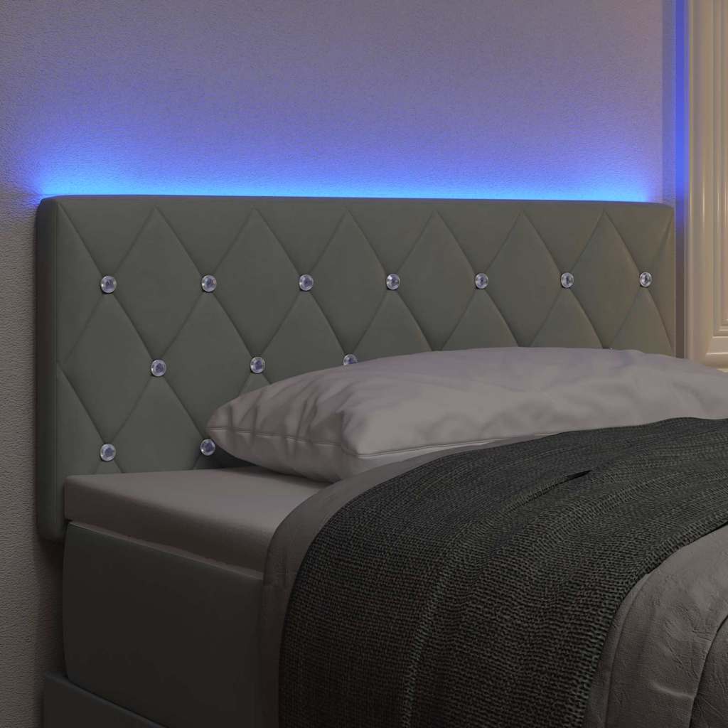 LED glava kreveta s LED trakama Svijetlo siva 100 cm Baršun