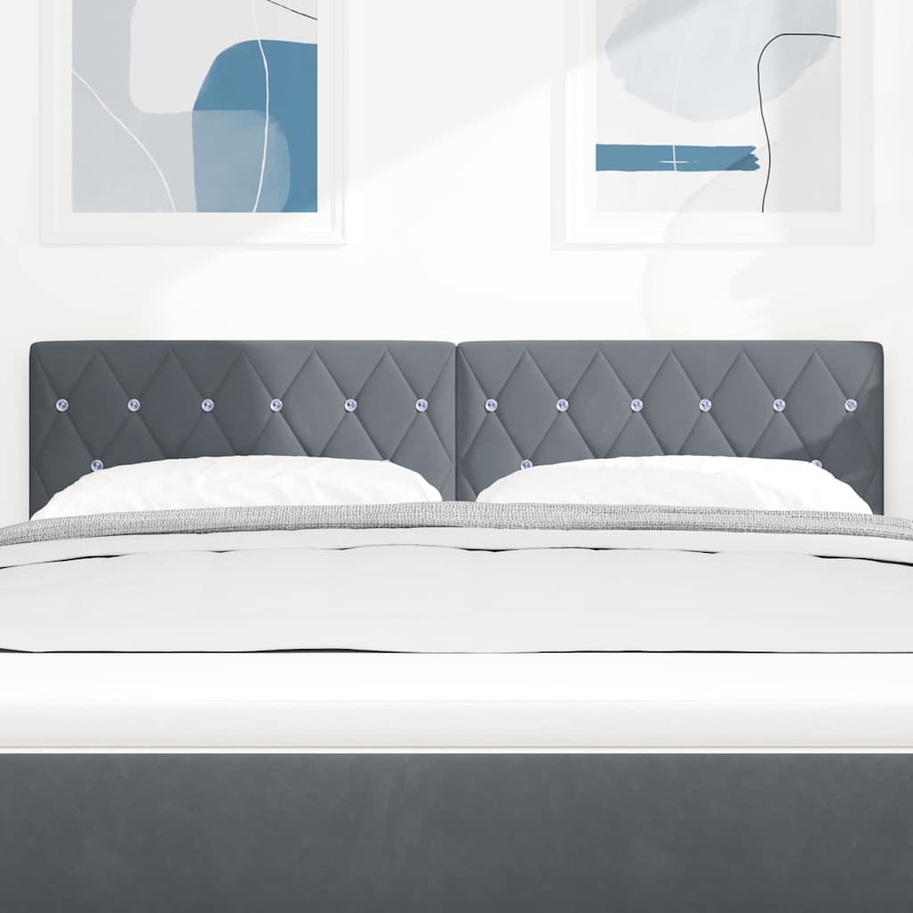 LED glava kreveta s LED trakama Tamno siva 144 cm Baršun