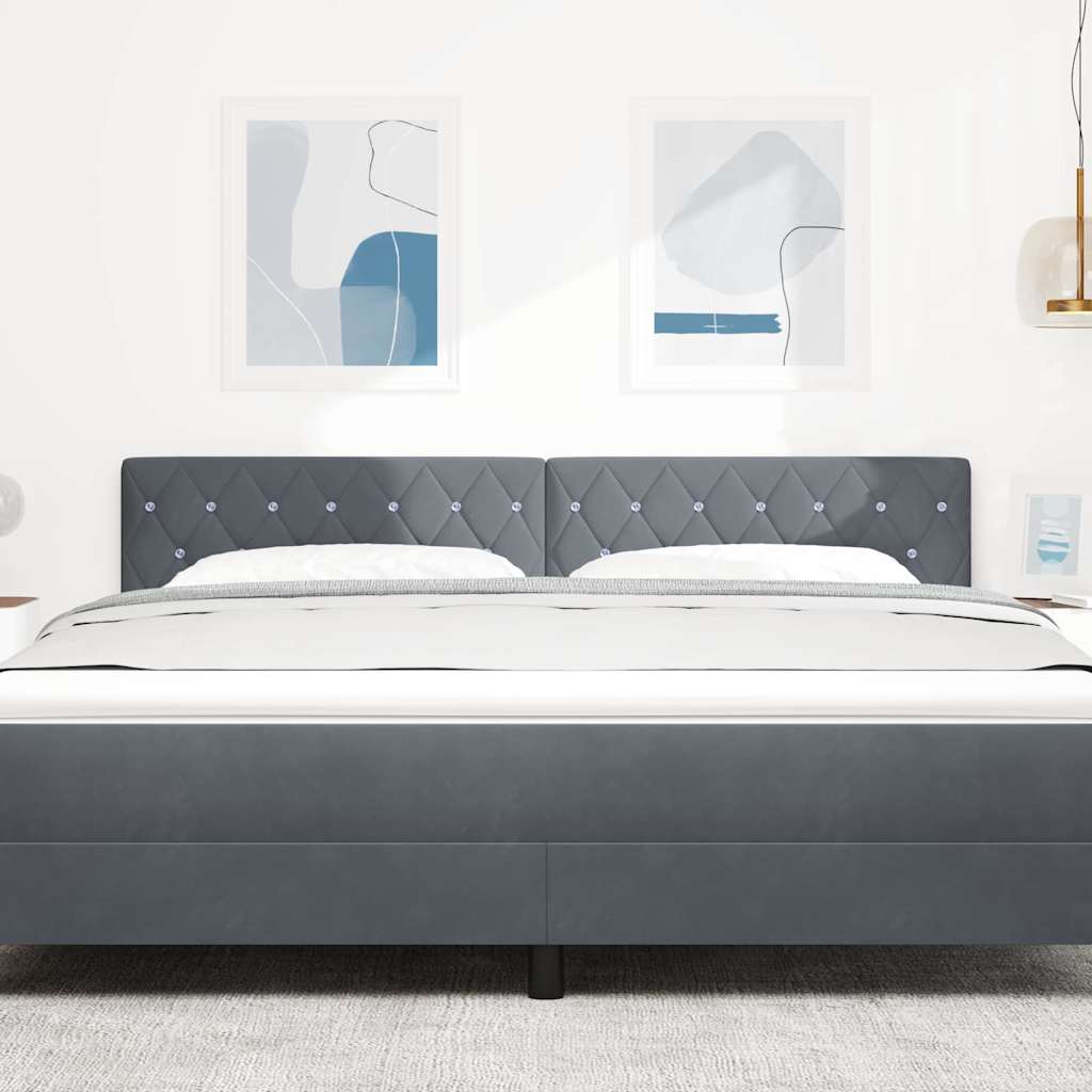 LED glava kreveta s LED trakama Tamno siva 180 cm Baršun