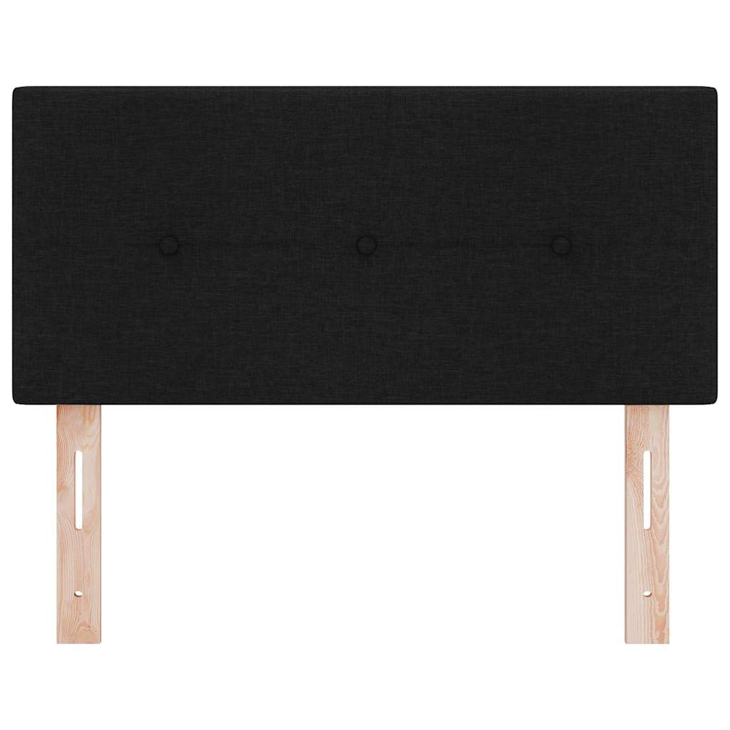 LED glava kreveta s LED trakama s uzglavljem Crna 90 cm tkanina