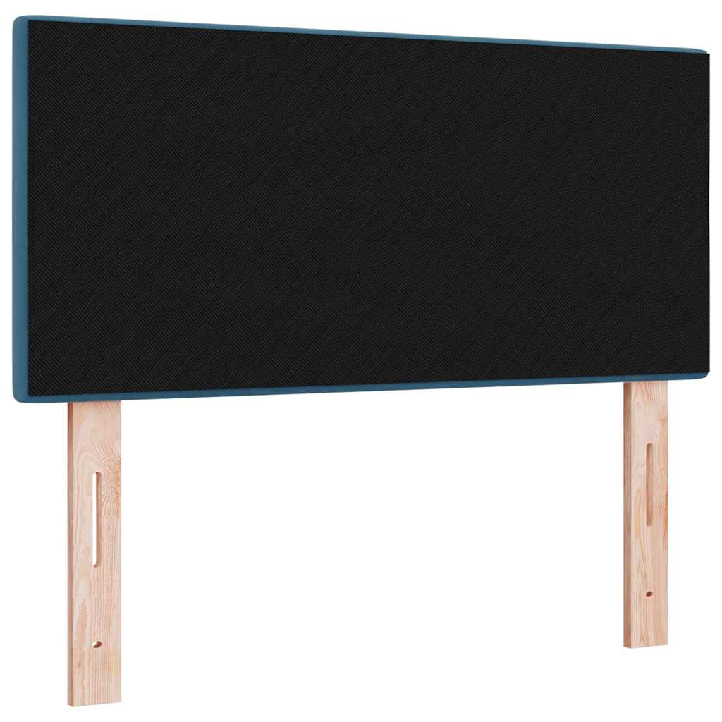 LED glava kreveta s LED trakama Plava 90 cm Baršun