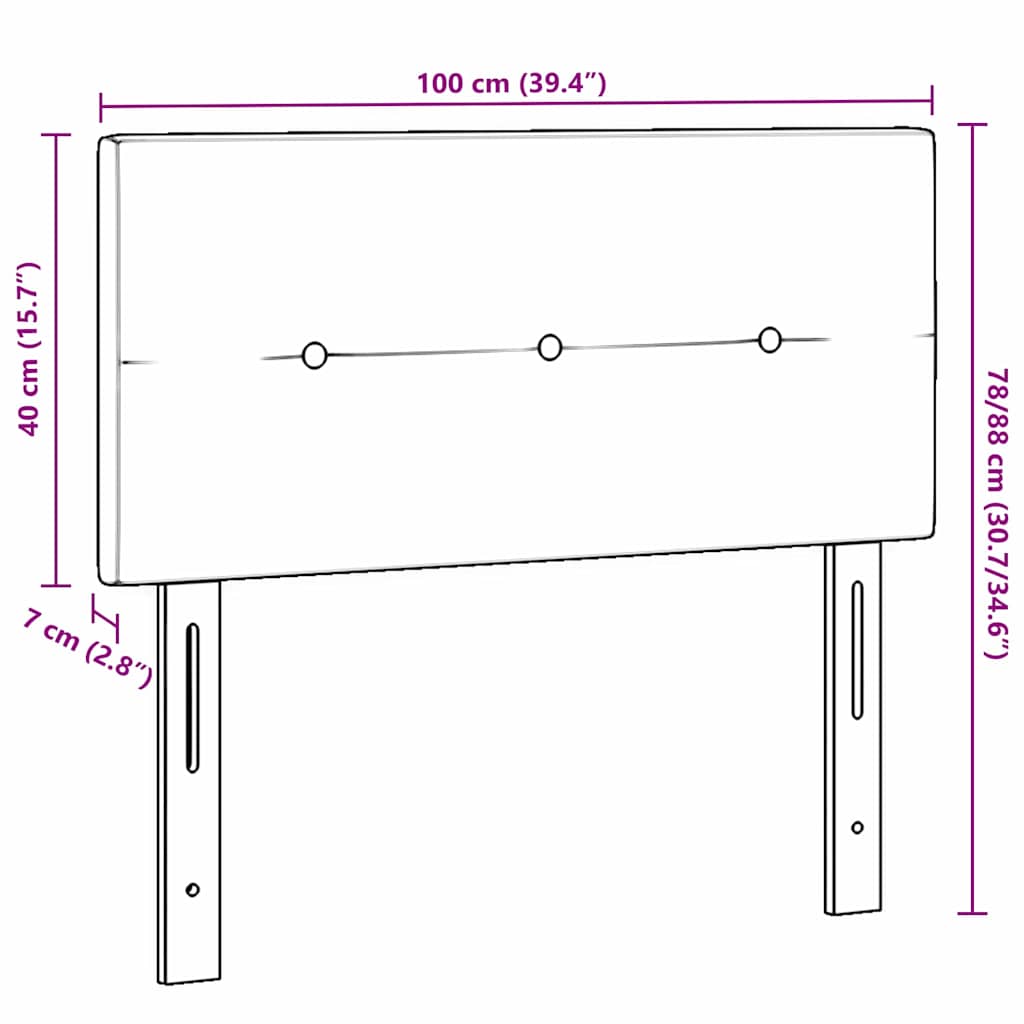 LED glava kreveta s LED trakama Tamno siva 100 cm tkanina