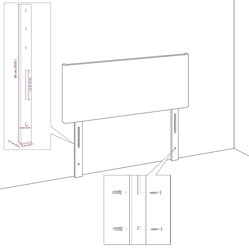 LED glava kreveta s LED trakama Tamno siva 100 cm tkanina