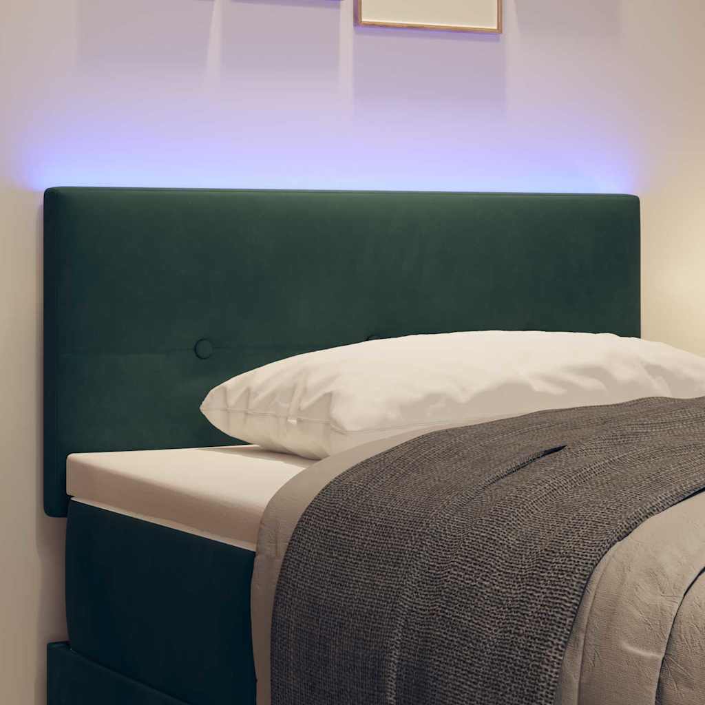 LED glava kreveta s LED trakama Zelena 100 cm Baršun